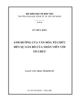 Luận văn thạc sĩ UEH ảnh hưởng của văn hóa tổ chức đến sự gắn bó của nhân viên với tổ chức 