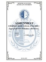 (TIỂU LUẬN) ASSIGNMENT COURSES BASIC LEGAL ENGLISH 1 legal profession (solicitors + barristers) 