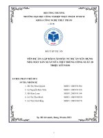 (TIỂU LUẬN) bài tập dự án tên dự án lập báo cáo đầu tư dự án xây DỰNG NHÀ máy sản XUẤT sữa TIỆT TRÙNG CÔNG SUẤT 20 TRIỆU LÍTNĂM 