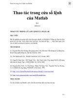 Thao tác trong cửa sổ lệnh của matlab THAO tác TRONG cửa sổ LỆNH của MATLAB 