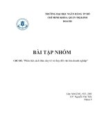 (TIỂU LUẬN) bài tập NHÓM CHỦ đề phân tích cách thức duy trì và thay đổi văn hóa doanh nghiệp 