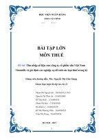 (TIỂU LUẬN) bài tập lớn môn THUẾ đề tài thu nhập số liệu của công ty cổ phần sữa việt nam vinamilk và giả định các nghiệp vụ để tính các loại thuế trong kỳ 