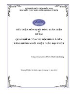 QUAN điểm của các bộ PHÁI là nền TẢNG HƯNG KHỞI PHẬT GIÁO đại THỪA 