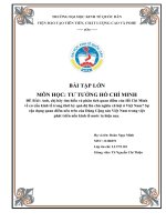 (TIỂU LUẬN) anh, chị hãy tìm hiểu và phân tích quan điểm của hồ chí minh về cơ cấu kinh tế trong thời kỳ quá độ lên chủ nghĩa xã hội ở việt nam sự vận dụng quan điểm nêu trên của đảng 