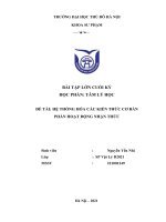 (TIỂU LUẬN) bài tập lớn CUỐI kỳ học PHẦN tâm lý học đề tài hệ THỐNG hóa các KIẾN THỨC cơ bản PHẦN HOẠT ĐỘNG NHẬN THỨC 