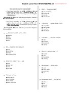 5 english level test intermediate a3   