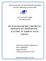 (Khóa luận tốt nghiệp) Kế toán doanh thu, chi phí, xác định kết quả kinh doanh tại Công ty TNHH DV TM SX Trí Đức