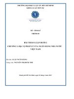 (TIỂU LUẬN) bài thảo luận buổi 2 chương 2 địa vị pháp lý của ngân hàng nhà nước việt nam 