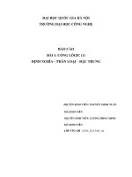(TIỂU LUẬN) báo cáo bài 1 CỔNG LÔGIC (1) ĐỊNH NGHĨA – PHÂN LOẠI – đặc TRƯNG 