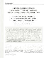 Khám phá lợi thế cạnh tranh thông qua sự hài lòng và trung thành của khách hàng  nghiên cứu về các công ty chứng khoán tại việt nam 
