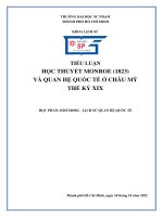 TIỂU LUẬN HỌC THUYẾT MONROE (1823) VÀ QUAN HỆ QUỐC TẾ Ở CHÂU MỸ THẾ KỶ XIX