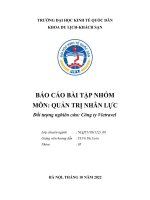 (TIỂU LUẬN) báo cáo bài tập NHÓM môn QUẢN TRỊ NHÂN lực đối tượng nghiên cứu công ty vietravel 