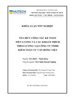 Khóa luận tổ chức công tác kế toán tiền lương và các khoản trích theo lương tại công ty TNHH kiểm toán tư vấn rồng việt 