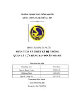 (TIỂU LUẬN) báo cáo bài tập lớn PHÂN TÍCH và THIẾT kế hệ THỐNG QUẢN lý cửa HÀNG bán đồ ăn NHANH 