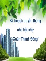 Tiểu luận -  Khoa học quản lý  - Đề tài -  KẾ HOẠCH TRUYỀN THÔNG CHO HỘI CHỢ “ XUÂN THÀNH ĐÔNG ”