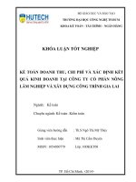 Khóa luận kế toán doanh thu, chi phí và xác định kết quả kinh doanh tại công ty CP nông lâm nghiệp và xây dựng công trình gia lai 