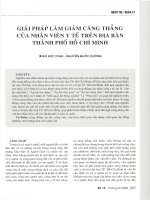 Giải pháp làm giảm căng thẳng của nhân viên y tế trên địa bàn thành phố hồ chí minh 