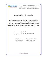 Khóa luận tốt nghiệp kế toán tiền lương và các khoản trích theo lương tại công ty TNHH xây dựng sản xuất thương mại lê na 