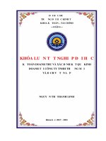 Khóa luận kế toán tài chính kế toán doanh thu và xác định kết quả kinh doanh tại công ty TNHH thương mại và dịch vụ tấn lập 