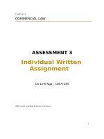 (TIỂU LUẬN) ASSESSMENT 3 individual written assignment the legal issue is whether a written contract between mary and BHB was breached (main) 