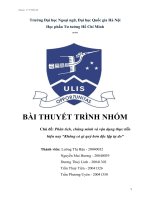 (TIỂU LUẬN) bài THUYẾT TRÌNH NHÓM chủ đề phân tích, chứng minh và vận dụng thực tiễn hiện nay không có gì quý hơn độc lập tự do 