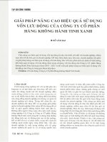 Các nhân tố ảnh hưởng và giải pháp nâng cao hiệu quả sử dụng vốn lưu động của công ty cổ phần hàng không hành tinh xanh 