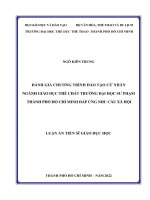 (LUẬN án TIẾN sĩ) đánh giá chương trình đào tạo cử nhân ngành giáo dục thể chất trường đại học sư phạm thành phố hồ chí minh đáp ứng nhu cầu xã hội 