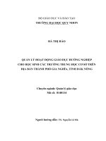 Quản lý hoạt động giáo dục hướng nghiệp cho học sinh các trường trung học cơ sở trên địa bàn thành phố gia nghĩa, tỉnh đắk nông 