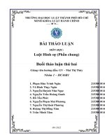 (TIỂU LUẬN) bài THẢO LUẬN môn học luật hình sự (phần chung) buổi thảo luận thứ hai 