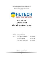 ĐỒ án môn học lập TRÌNH WEB bán HÀNG CÔNG NGHỆ 