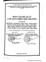 Báo cáo đề xuất cấp Giấy phép môi trường dự án “Trường Cao đẳng Việt Nam – Hàn Quốc – Quảng Ngãi
