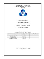 BÁO cáo CUỐI kỳ môn QUẢN lý dự án 