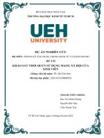 DỰ án NGHIÊN cứu  đề tài KHẢO sát THÓI QUEN sử DỤNG MẠNG xã hội của SINH VIÊN 