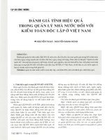 Đánh giá tính hiệu quả trong quản lý nhà nước đối với kiểm toán độc lập ở việt nam 