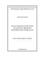 BẢO VỆ VÀ PHÁT HUY GIÁ TRỊ VĂN HÓA TỘC