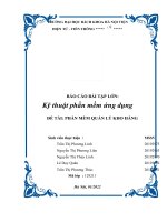 (TIỂU LUẬN) báo cáo bài tập lớn kỹ thuật phần mềm ứng dụng đề tài PHẦN mềm QUẢN lý KHO HÀNG 