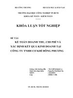 Kế toán doanh thu, chi phí và xác định kết quả kinh doanh tại công ty TNHH cơ khí đông phương 