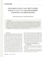 Giải pháp nâng cao chất lượng dịch vụ của các doanh nghiệp logistics tại bình dương 