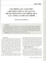 Tạo động lực làm việc cho nhân viên y tế tại các bệnh viện công lập thông qua các công cụ phi tài chính 