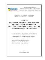 Khóa luận kế toán doanh thu, chi phí và xác định kết quả hoạt động kinh doanh của công ty CP tư vấn thiết kế giao thông vận tải phía nam 