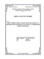 Hoàn thiện công tác kế toán mua hàng và nợ phải trả người bán tại công ty TNHH dược phẩm tâm nhất 