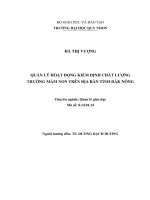 Quản lý hoạt động kiểm định chất lượng trường mầm non trên địa bàn tỉnh đắk nông 