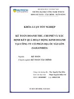 Khóa luận tốt nghiệp kế toán doanh thu, chi phí và xác định kết quả hoạt động kinh doanh tại công ty cổ phần địa ốc sài gòn 