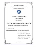 (TIỂU LUẬN) ANALYSIS FOR MARKETING STRATEGY OF PIZZA 4p’s RESTAURANT SERVICE 