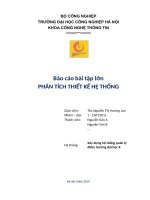 (TIỂU LUẬN) báo cáo bài tập lớn PHÂN TÍCH THIẾT kế hệ THỐNG 