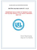 TÌNH HÌNH SỬ DỤNG VÍ ĐIỆN TỬ MOMO của SINH VIÊN đại học KINH tế   LUẬT TRONG THỜI điểm HIỆN NAY 