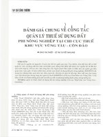 Đánh giá chung về công tác quản lý thuế sử dụng đất phi nông nghiệp tại chi cục thuế khu vực vũng tàu   côn đảo 