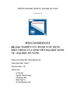 ĐỀ TÀI NGHIÊN CỨU HÀNH VI SỬ DỤNG ĐIỆN THOẠI CỦA SINH VIÊN ĐẠI HỌC KINH TẾ - ĐẠI HỌC ĐÀ NẴNG