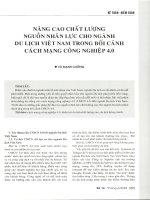 Nâng cao chất lượng nguồn nhân lực cho ngành du lịch việt nam trong thời đại CMCN 4 0 