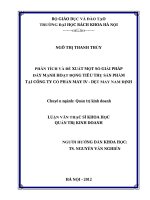 Phân tích và đề xuất một số giải pháp đẩy mạnh hoạt động tiêu thụ sản phẩm tại Công ty cổ phần May IV  Dệt may Nam Định